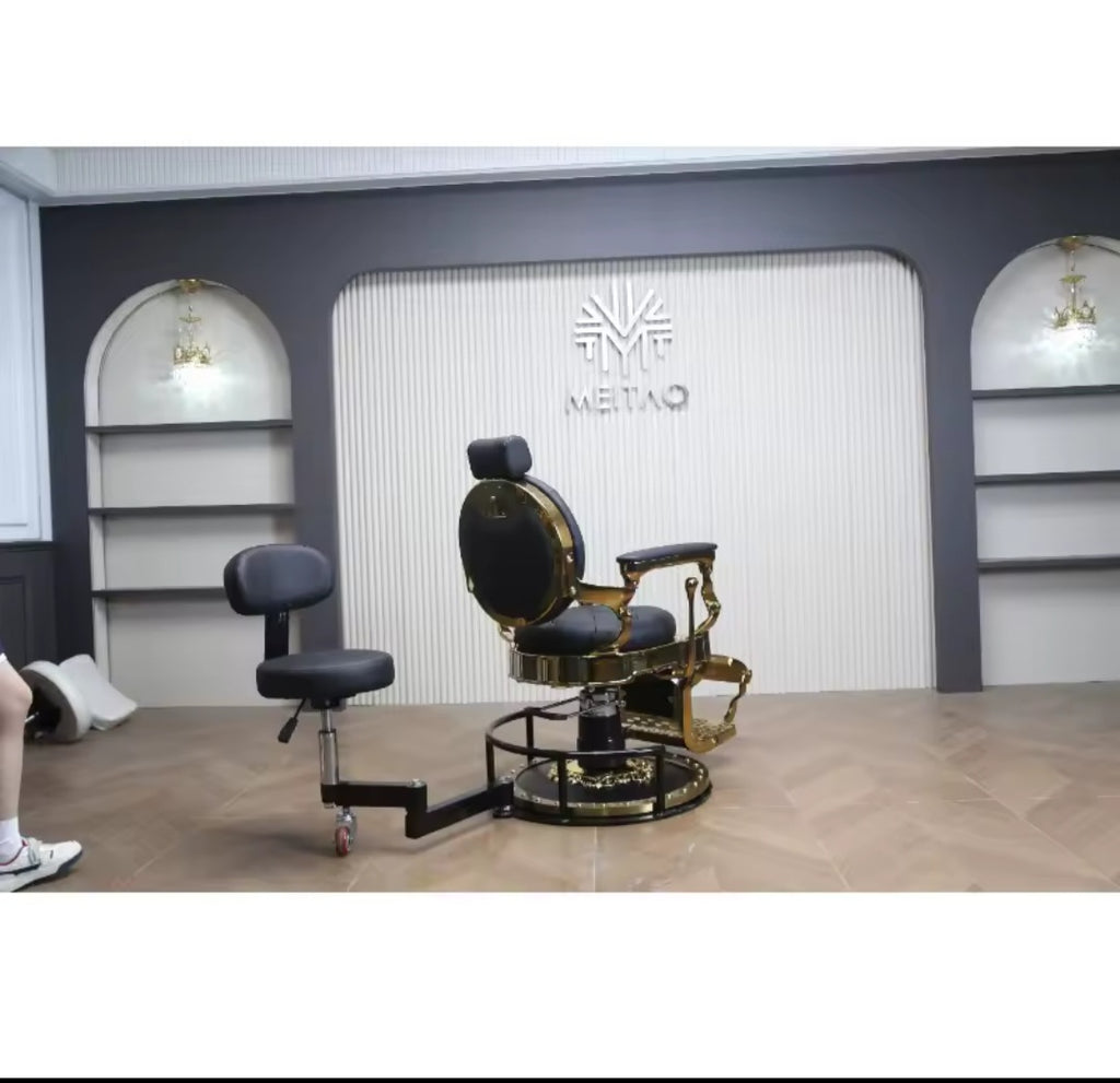 Obrotowy fotel fryzjierski kolor czarny